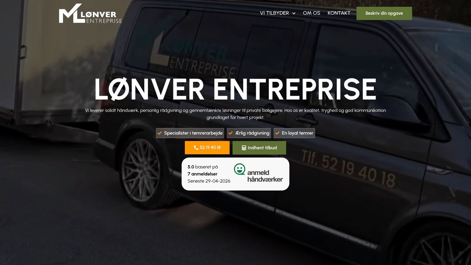 Screenshot from https://loenver-entreprise.dk