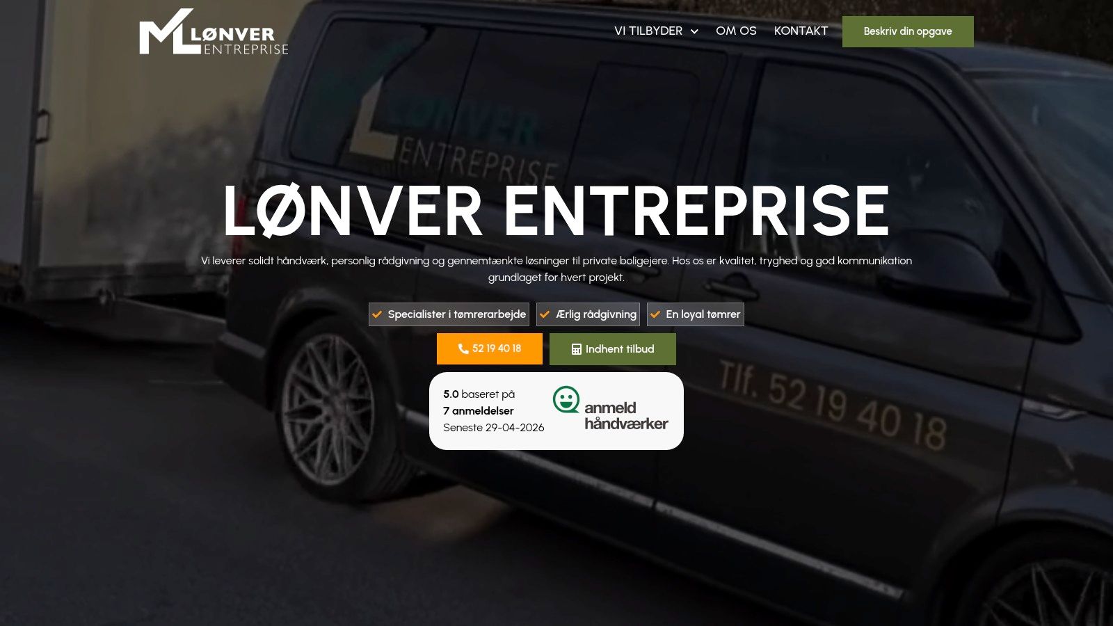 Screenshot from https://loenver-entreprise.dk